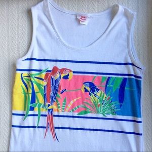 Vintage Neon Parrot Tank
